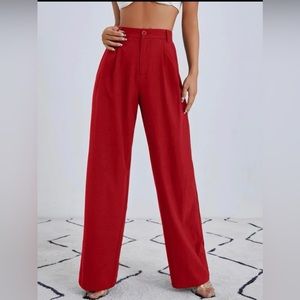 Straight leg zip-up pants
